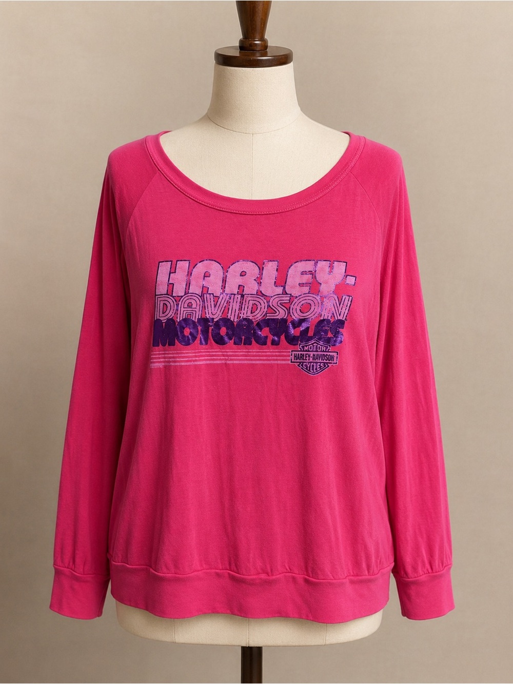 Harley-Davidson Hot Pink Logo Long Sleeve Pullover